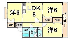 ローズマリータウン 3LDKの間取図画像
