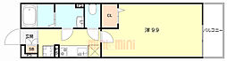 WindHill塚本 1Kの間取図画像