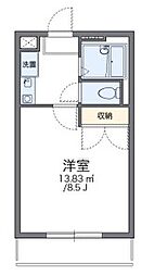レオパレスみその 1Kの間取図画像