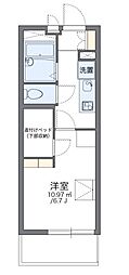 レオパレスイルニード2 1Kの間取図画像