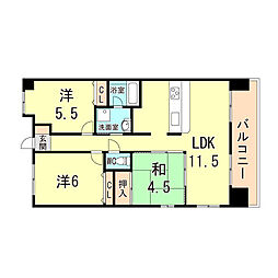 グランドハイツ旭 3LDKの間取図画像