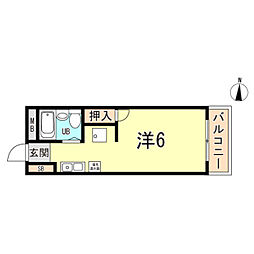 荻野マンション ワンルームの間取図画像