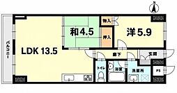 コスモライフ武庫 2LDKの間取図画像