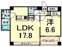 プロスペリテ 1LDKの間取図画像