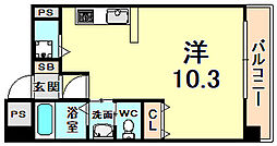 アーバネックス尼崎東難波 1Kの間取図画像