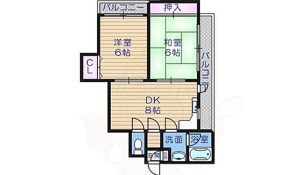 ムックビルPART20 ｜大阪府大阪市阿倍野区昭和町１丁目(賃貸マンション2DK・8階・40.00㎡)の写真 その2