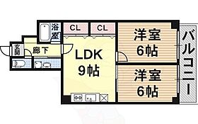 サニーマンション東部  ｜ 大阪府大阪市東住吉区今林２丁目（賃貸マンション2LDK・2階・45.00㎡） その2