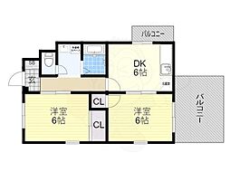 メゾン松園 2DKの間取図画像