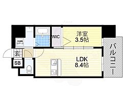 大阪市東成区玉津2丁目マンション 1LDKの間取図画像