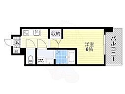 エスリードザ・グレア大阪 1Kの間取図画像