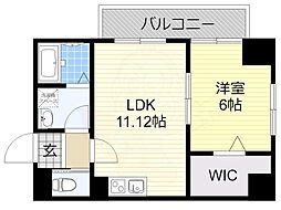 PerfectLife真法院 1LDKの間取図画像