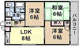 レジデンスハイビレッジ 3LDKの間取図画像