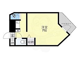 アーク上町台2番館 1Kの間取図画像
