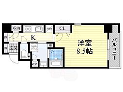 オリエンタル阿倍野メゾン 1Kの間取図画像