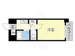 プレサンス阿倍野阪南町 1Kの間取図画像