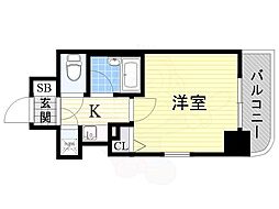 リーガル烏ヶ辻 1Kの間取図画像