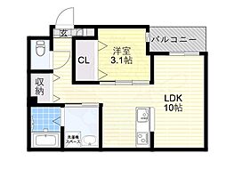 大阪市東住吉区西今川1丁目マンション 1LDKの間取図画像