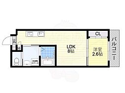 大阪市東住吉区西今川1丁目マンション 1LDKの間取図画像