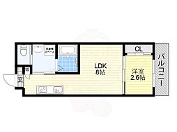 大阪市東住吉区西今川1丁目マンション 1LDKの間取図画像