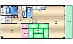 ビューテラス清水谷 2LDKの間取図画像