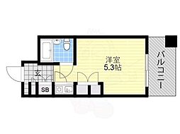 朝日プラザ天王寺パサージュ ワンルームの間取図画像