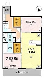 RETORIA阪南町 2LDKの間取図画像