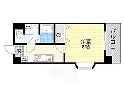 永久 1Kの間取図画像