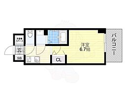 大阪市生野区巽西4丁目マンション 1Kの間取図画像