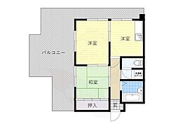 中道ハイツ 2DKの間取図画像