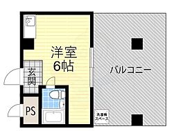 スカイプラザ3 ワンルームの間取図画像