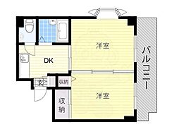 ステイト阿倍野 2DKの間取図画像