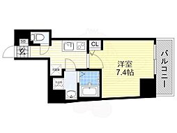 エグゼ阿倍野 1Kの間取図画像