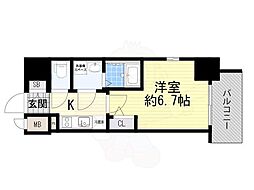 エスリード大阪上本町グリーズ 1Kの間取図画像