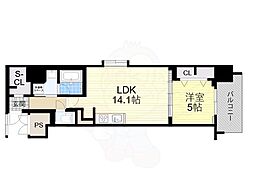 Draw上本町 1LDKの間取図画像