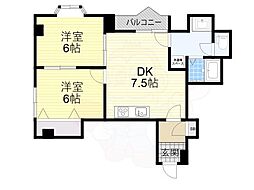 クィーンライフ巽 2DKの間取図画像
