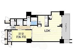 プレミストタワー大阪上本町 1LDKの間取図画像