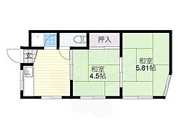 山宗マンション 2Kの間取図画像