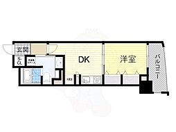 ノステルコート夕陽丘 1DKの間取図画像
