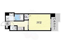 ミリアン四天王寺夕陽ヶ丘2 1Kの間取図画像