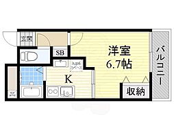 ラ・フォンテ今里 1Kの間取図画像