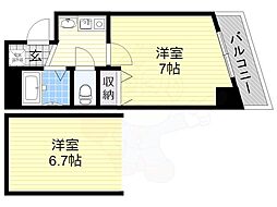 アヴェニール寺田町 1Kの間取図画像