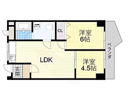 ヴィラ・真田山 2LDKの間取図画像