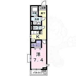 エヌライフ 1Kの間取図画像