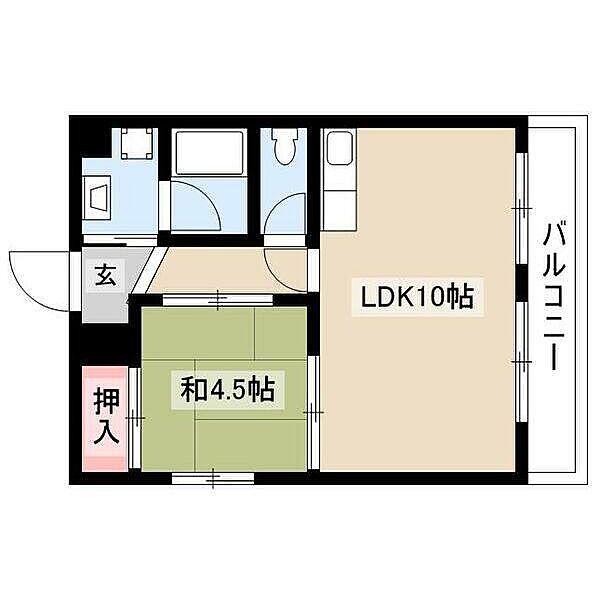 山文万場山ビル 202｜愛知県名古屋市緑区万場山１丁目(賃貸マンション1LDK・2階・35.00㎡)の写真 その2