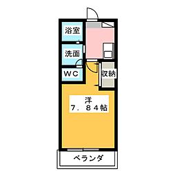 クレフラスト野並B棟 1Kの間取図画像