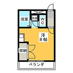メゾン諸の木 ワンルームの間取図画像
