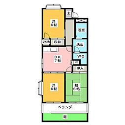 メリーメリーA 3DKの間取図画像