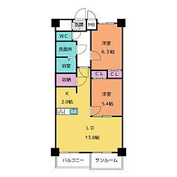 間取図画像 2LDK