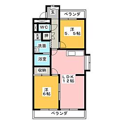 マンション遠山 2LDKの間取図画像