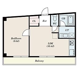 Ｍ-54 3階1LDKの間取り